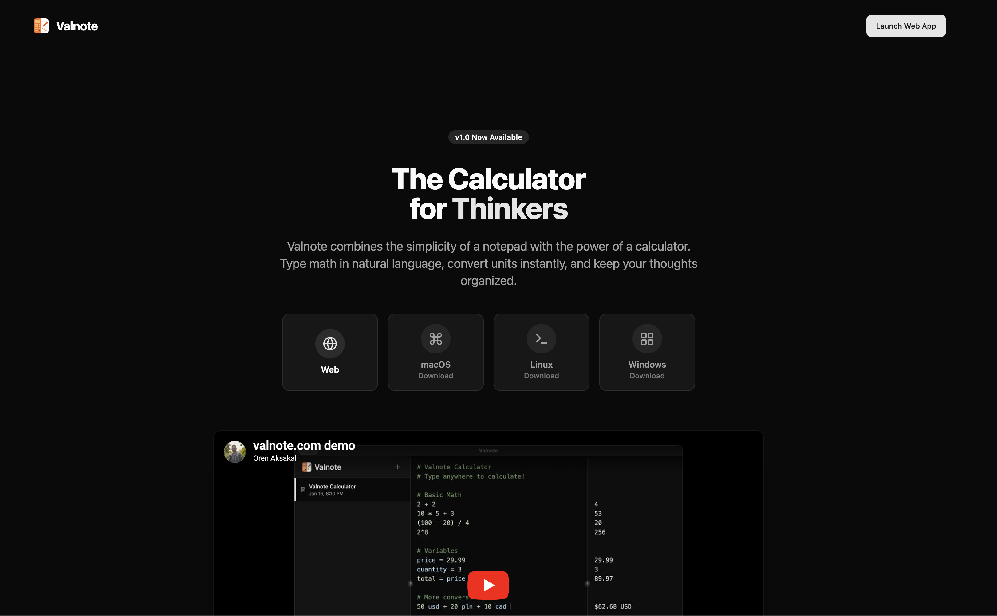 Screenshot of Valnote